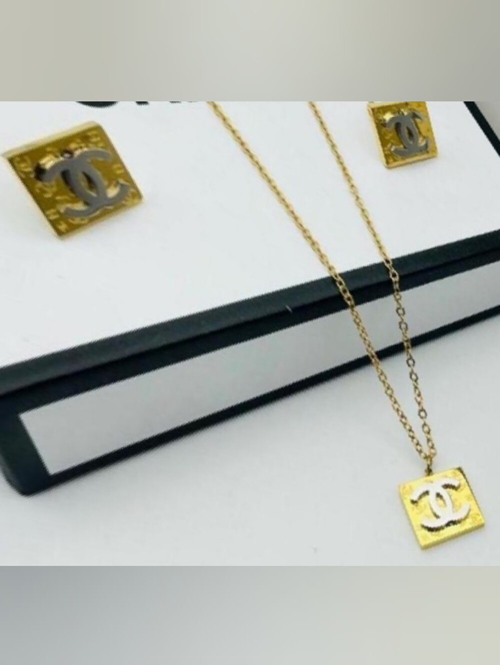 Gold-Tone Pendant Necklace and Earring Set